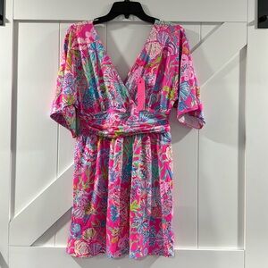 Lilly Pulitzer Parigi Short Romper Pink Isle Shell Me Something Good NWT Small